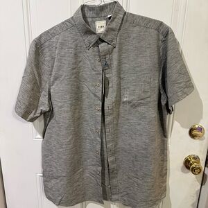 Men's Casual Gray Button Down Shirt
